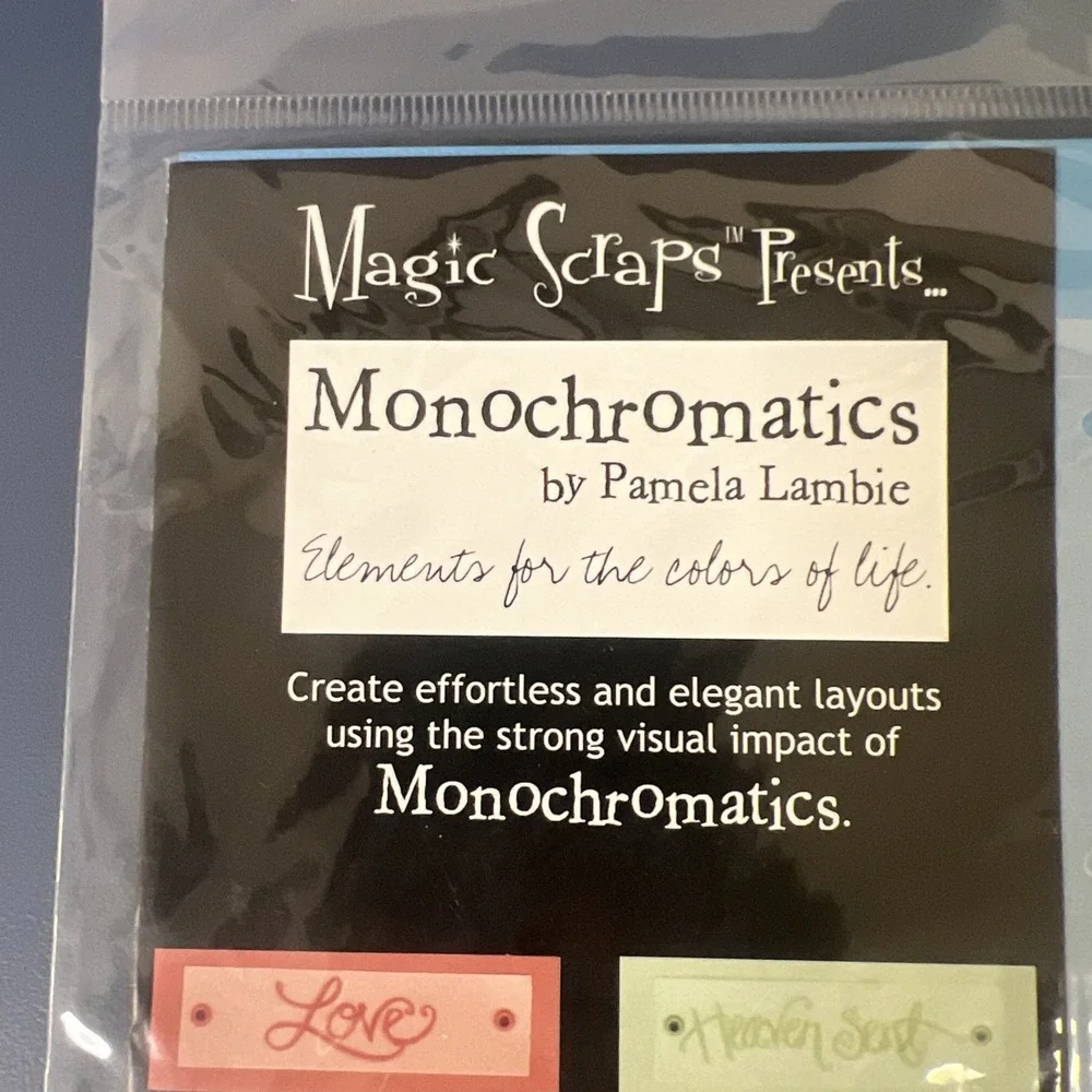 3 Pkgs Magic Scraps Nature Themed‎ Scrapbook Combo Kit Monochromatic Vellum New